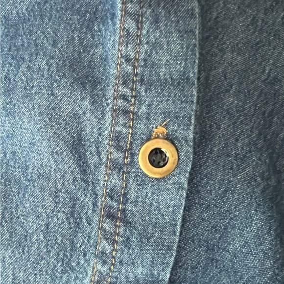 Premier International 90s Vintage Embroidered Denim Jumper Dress - Size M - Picture 5 of 8